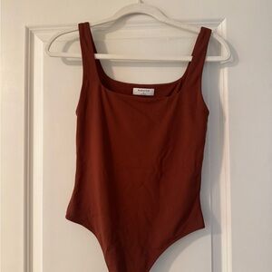 Aritzia Barton Contour Rust Brown Bodysuit